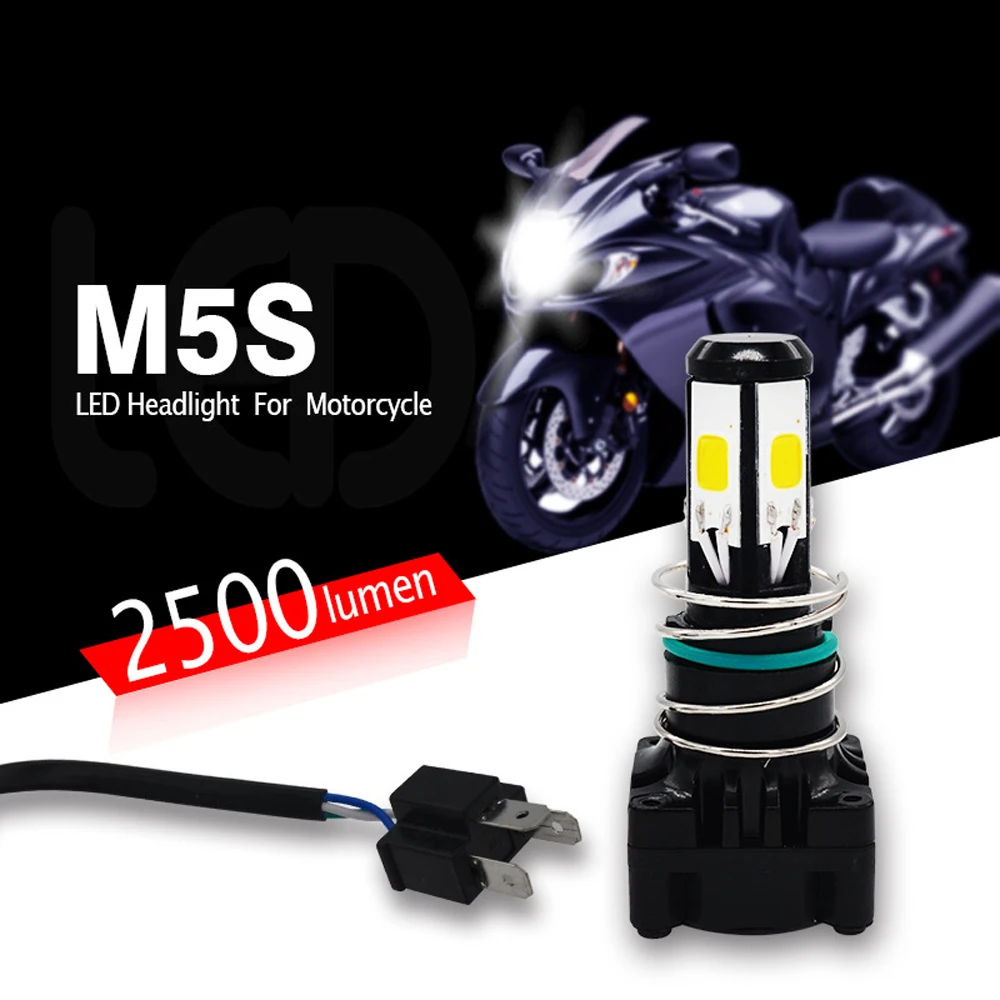 

Светодиодные фары EURS M5S COB для мотоцикла, H4, 25 Вт, 2500 лм, 12-24 В