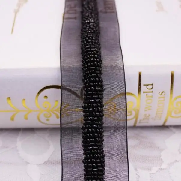 10 ярдов 4 см ширина Золотой Синий Серый бисер отделка бисером ленты пояс для шитья штор аксессуары Сетка кружево украшение из органзы