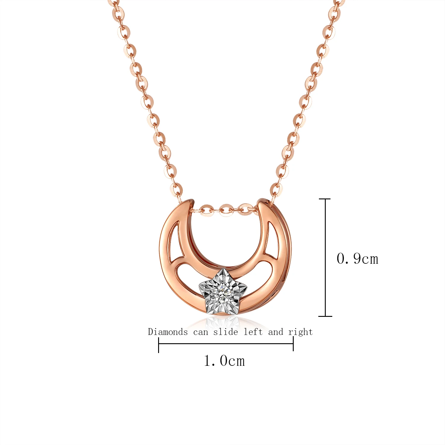 QYI 18 K розовое Золотое колье с алмазом женщина кулон женский из натуральной