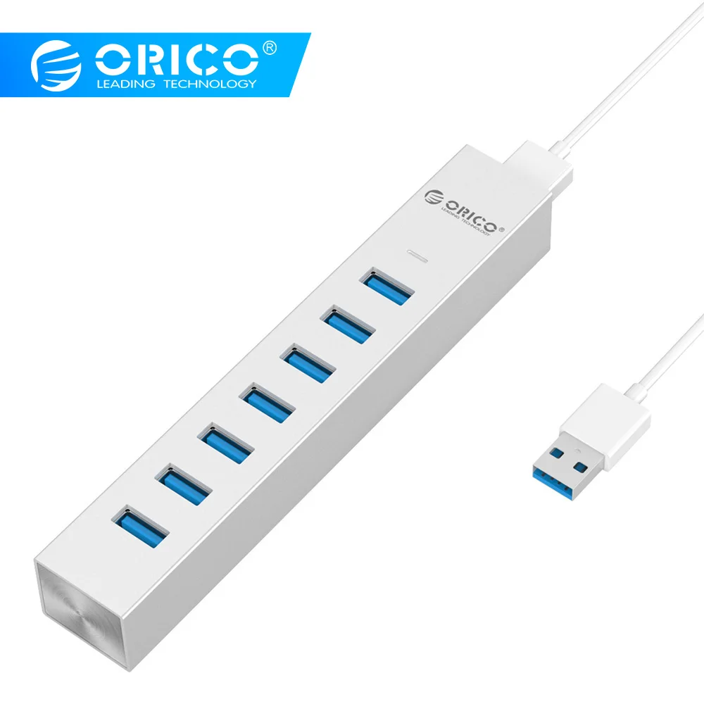 ORICO ASH7 тип C Алюминиевый 7 порт USB3.0 концентратор для Windows XP/Vista/7/8/10/Linux/Unix/Mac OS