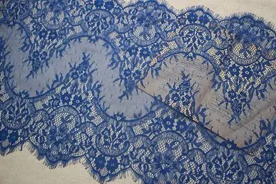 royalblue Белые ресницы кружевной отделкой ручной DIY платье юбка свадебная вуаль ресниц ткань аксессуары - Цвет: royalblue