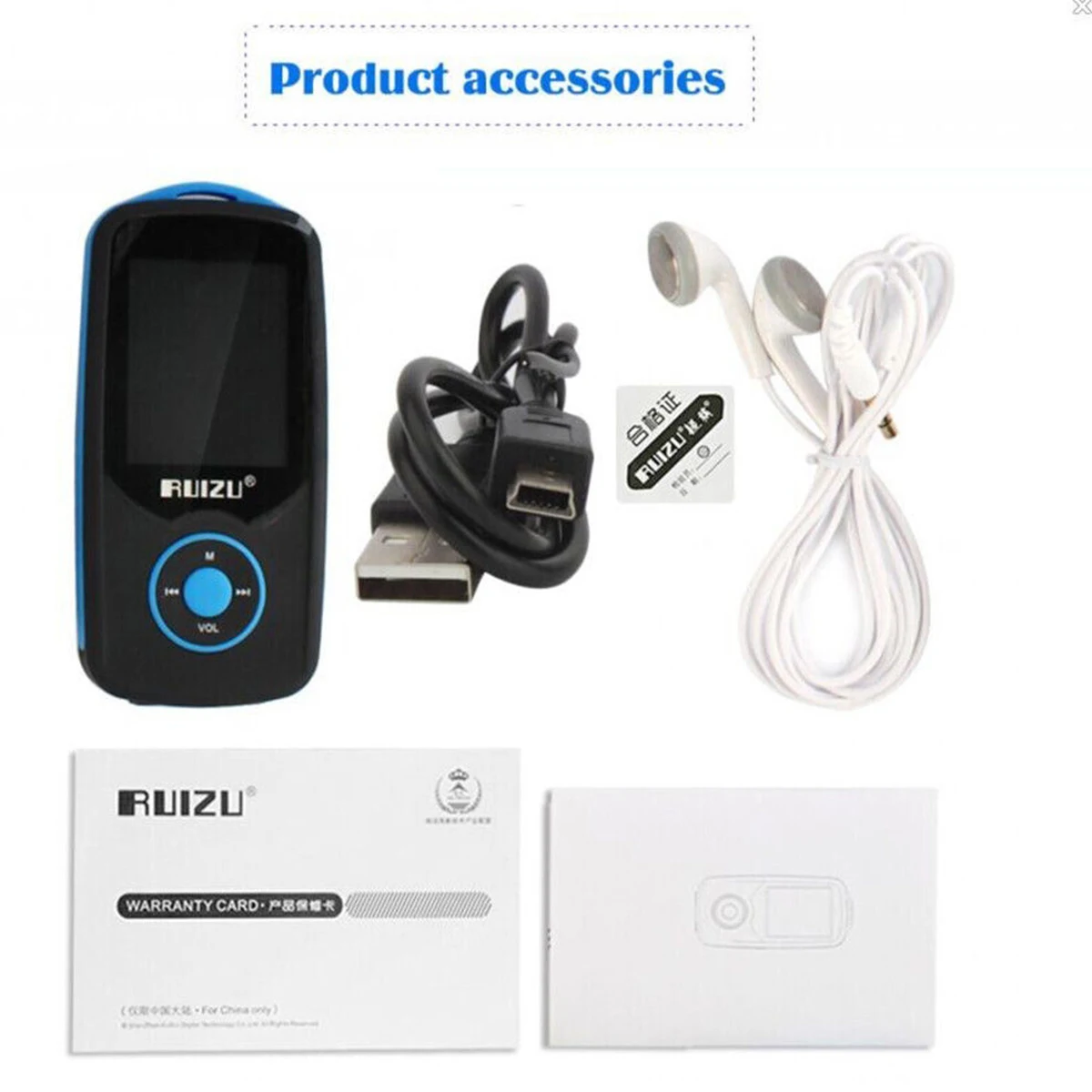 Mp3 плеер ruidu X06, Bluetooth, 8 ГБ, TFT, 1,8 дюйма, ЖК-экран, без потерь, диктофон, FM, Hifi, мини, спортивный MP3 музыкальный плеер