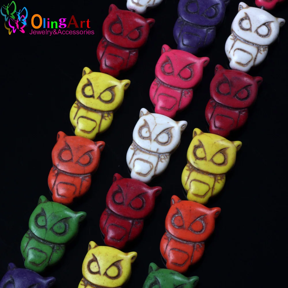 OlingArt 8*30 мм 8 шт./лот Разноцветные зеленые бусины в форме совы для самостоятельного