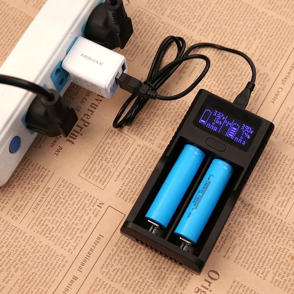 Интеллектуальное зарядное устройство USB GTF с ЖК дисплеем интеллектуальное для литиевой батареи 26650 18650 18500 18350