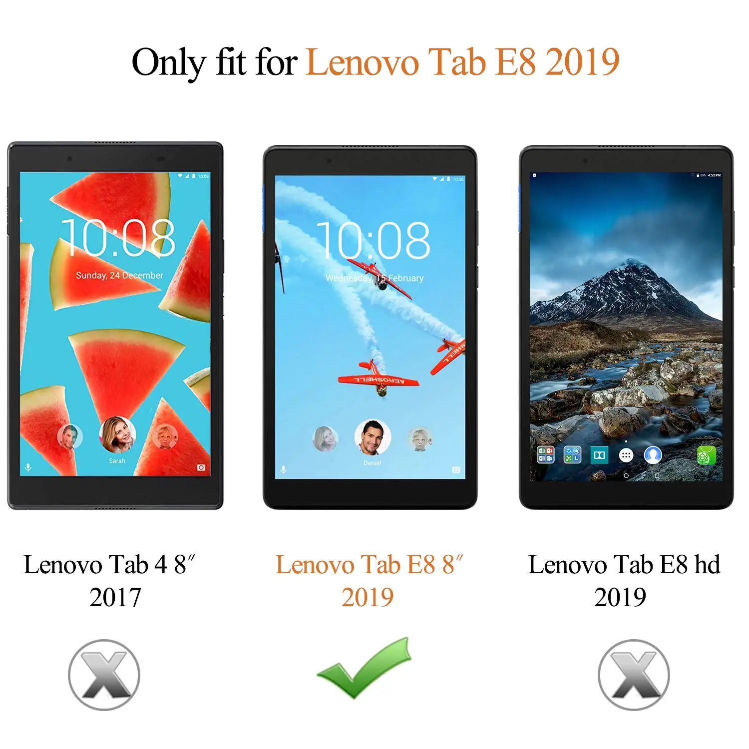 Тонкий складной чехол-книжка из искусственной кожи с подставкой для Lenovo Tab E8 8 0