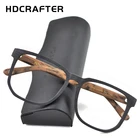 Женские и мужские винтажные очки HDCRAFTER в стиле ретро, Большие оптические оправы для деревянная оправа для очков, очки для рецептурных линз