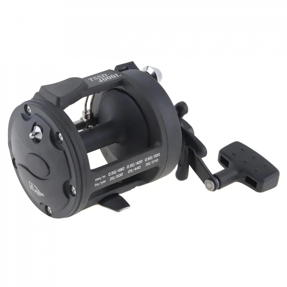 Black Drum Fishing Reel 4000 Series Gear Ratio 3.8:1 Right Hand Trolling Wheel Casting Boat Sea | Спорт и развлечения
