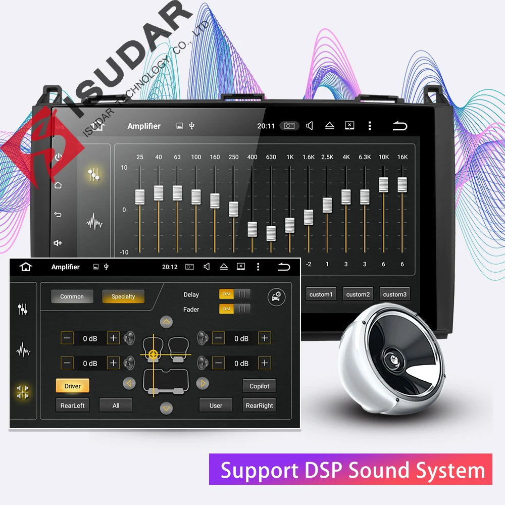 Isudar 2 Din Авто Радио Android 9 для Mercedes Benz/Sprinter/виано/Вито/B class/B200/B180 автомобильный