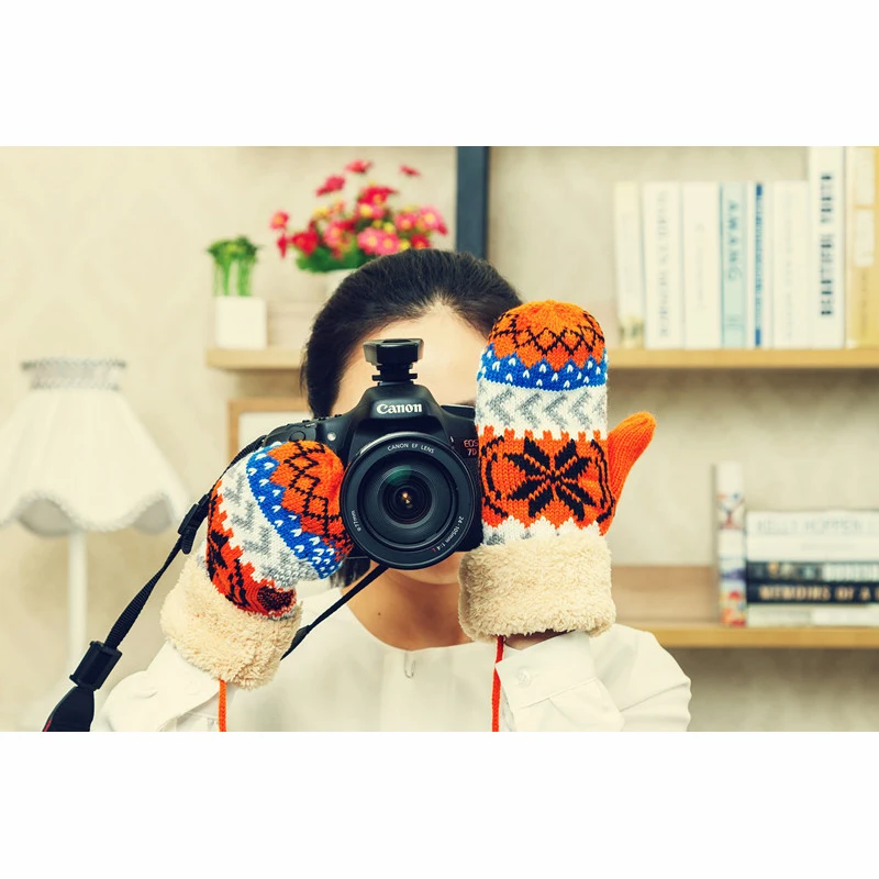 Новые модные зимние женские перчатки с плотным пухом мягкие Варежки хорошего