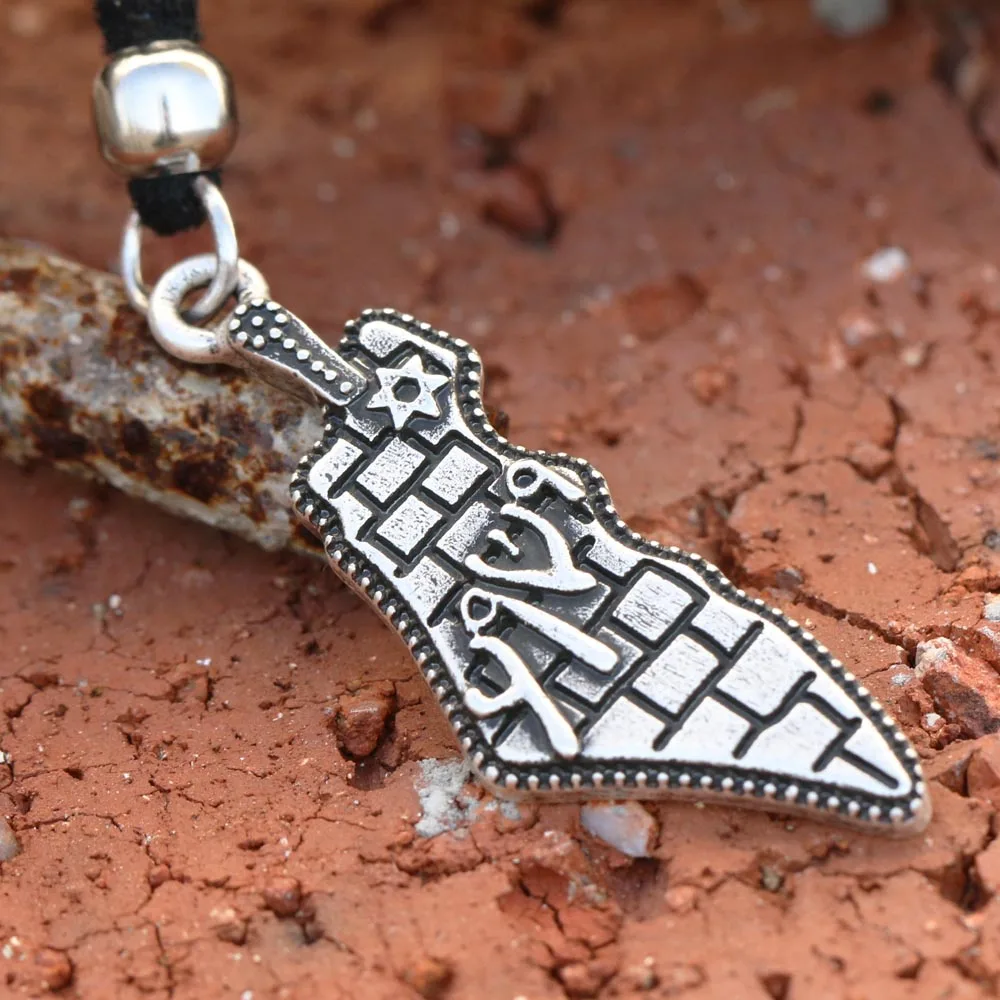 DavidA191 Мужское ожерелье Menorah Judaica подсвечник кулон иврит Ханука подарок Израиль шекель эмблема Религиозные ювелирные изделия A262 - Окраска металла: DavidA191