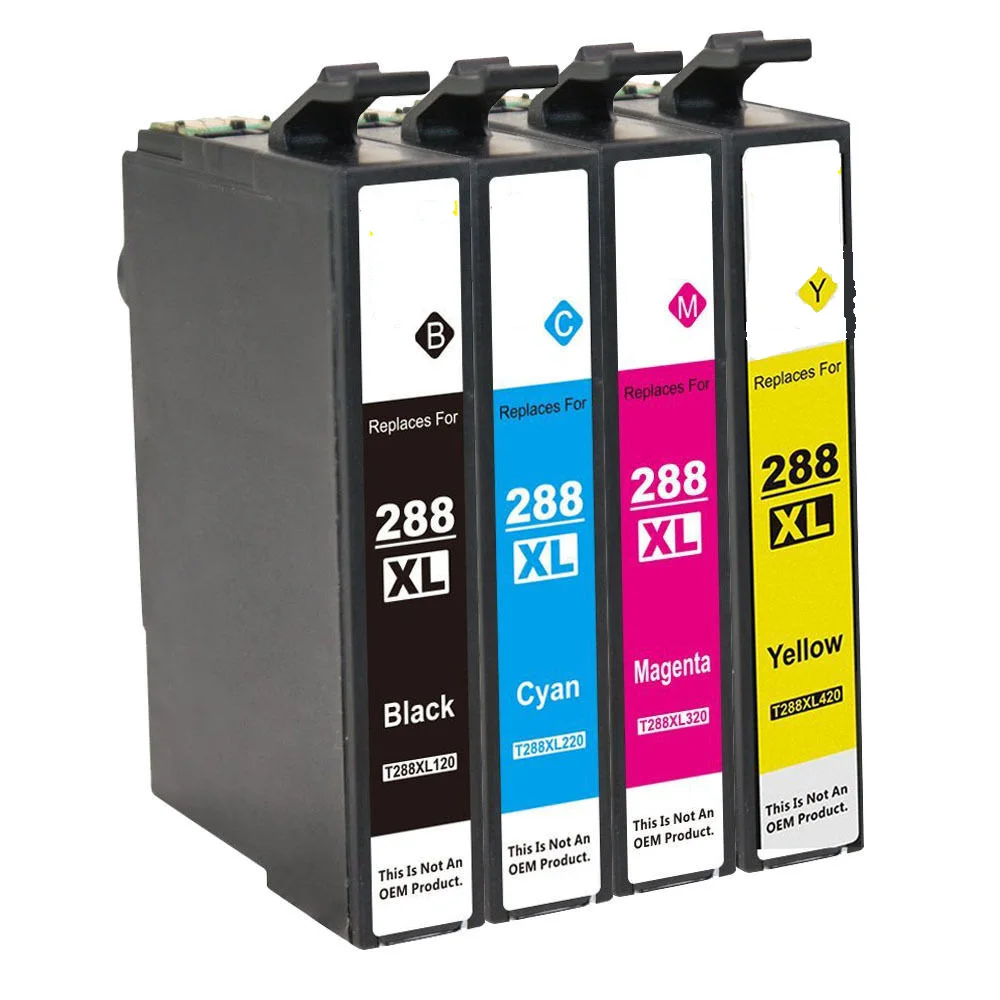 

Compatible Ink Cartridge for Epson 288 288XL (1 Black, 1 Cyan, 1 Magenta, 1 Yellow) 4-Pack for XP-330 XP-434 Printer