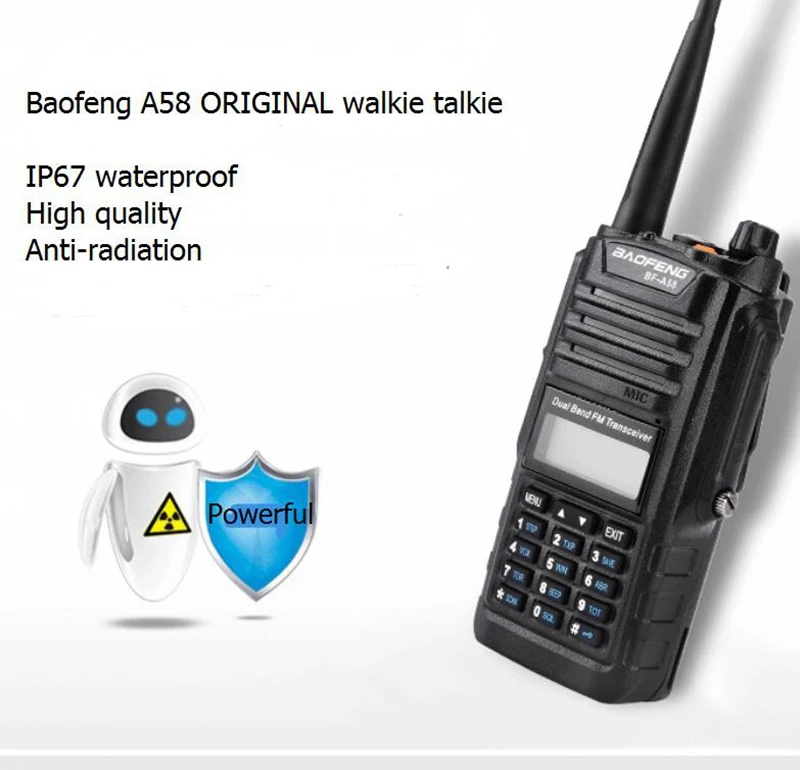 Baofeng bf A58 walkie talkie 136-174mhz 400-520mhz dual band VHF UHF powerful for hunting CB ham radio transceiver | Мобильные