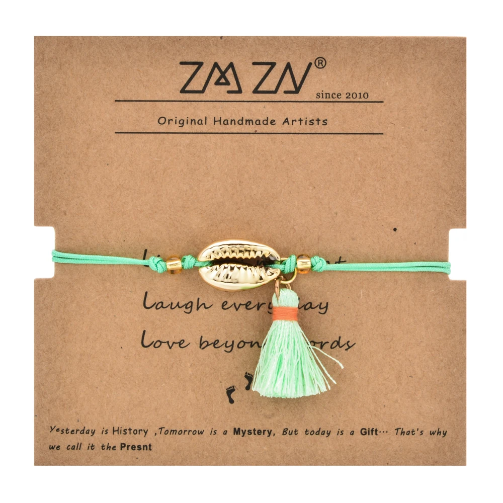 ZMZY новые браслеты из ракушек с кисточками для женщин Boho пляжные бусины браслет