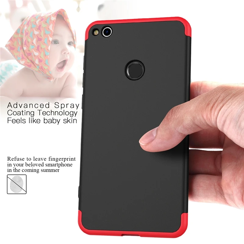 Yokata 360 ALL Body Hard PC Case For Huawei P8 Lite2017 Fitted Ultra Thin 3in1 Design Coque Cases |