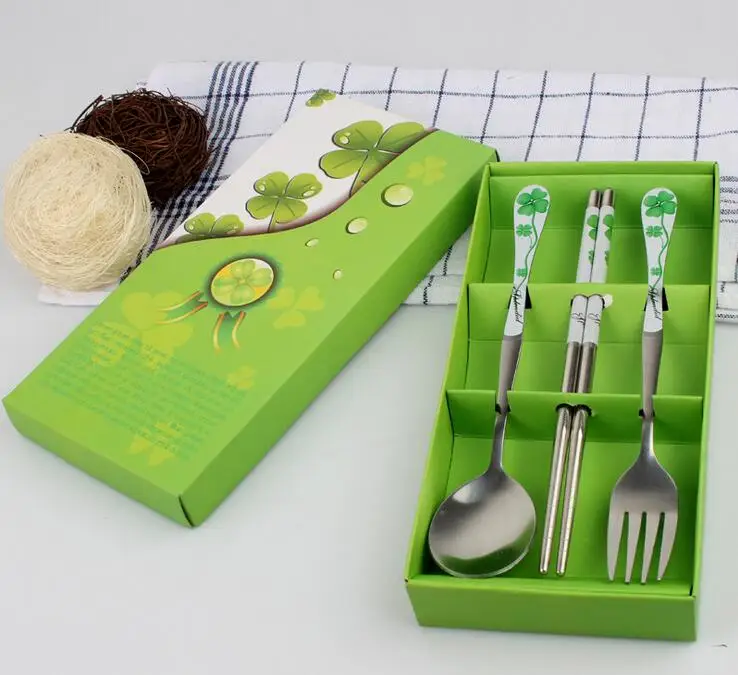 Уличные столовые приборы для путешествий набор кавайная посуда столовый