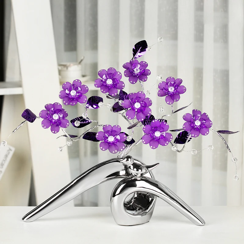 Современные хрустальные цветочные поделки модные аксессуары для украшения дома