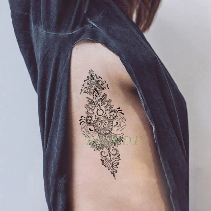 

Waterproof Temporary Tattoo Sticker datura flower pattern circle art tatto flash tatoo fake tattoos for lady women men