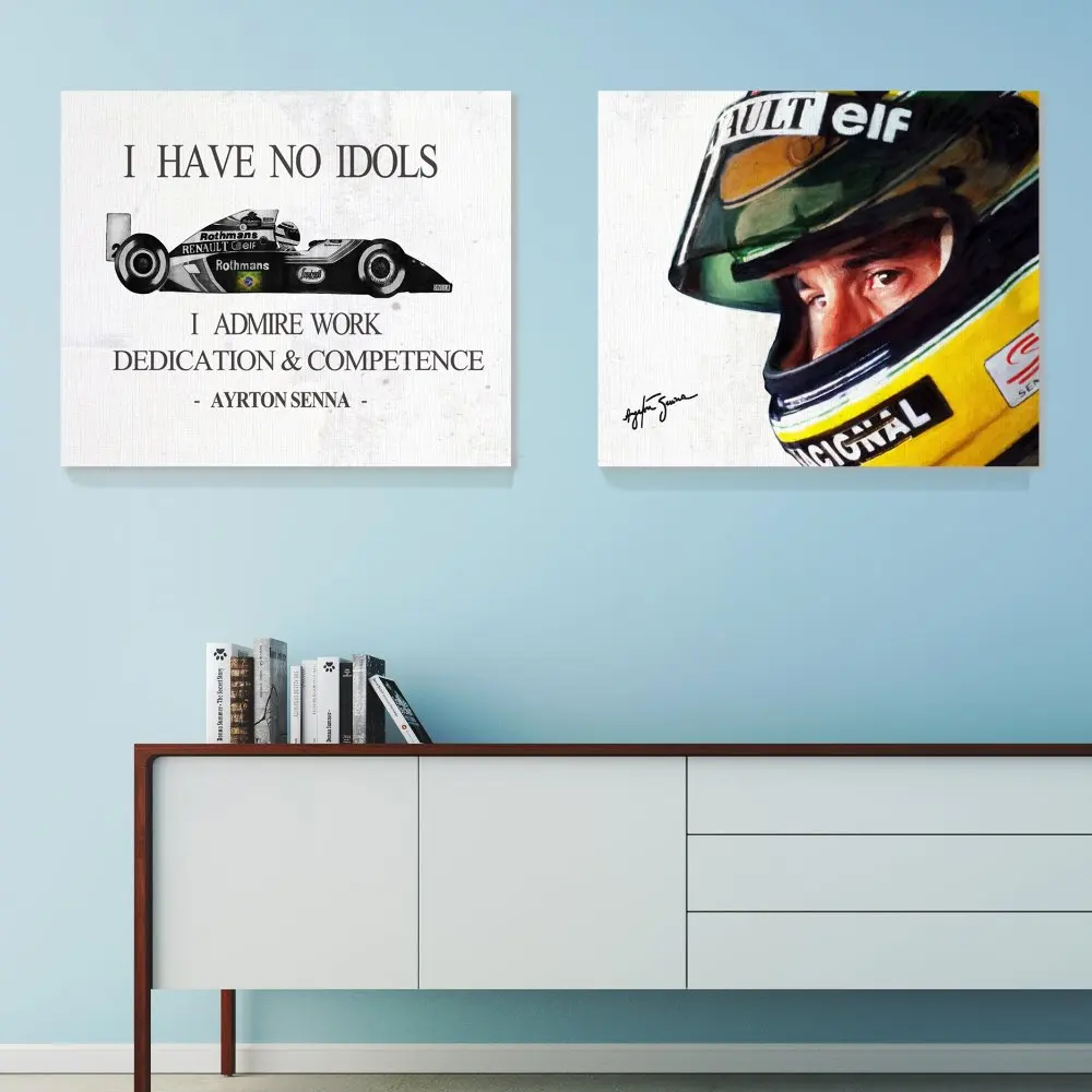 2 в 1 F1 AYRTON SENNA плакат холст Художественная Живопись Домашний декор настенные