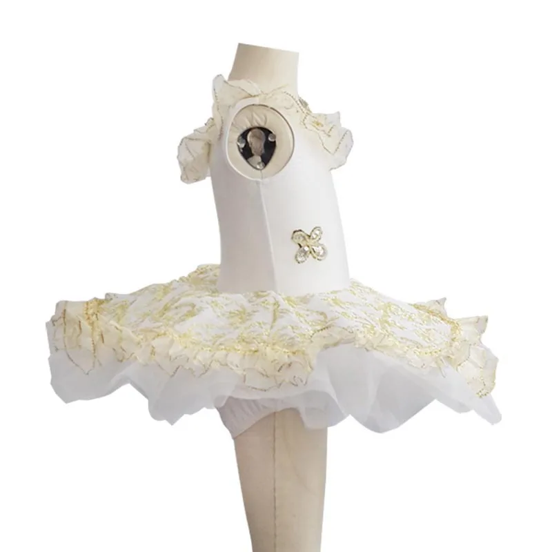 Кружевная вышитая балетная пачка для девочек танцевальная женская одежда трико