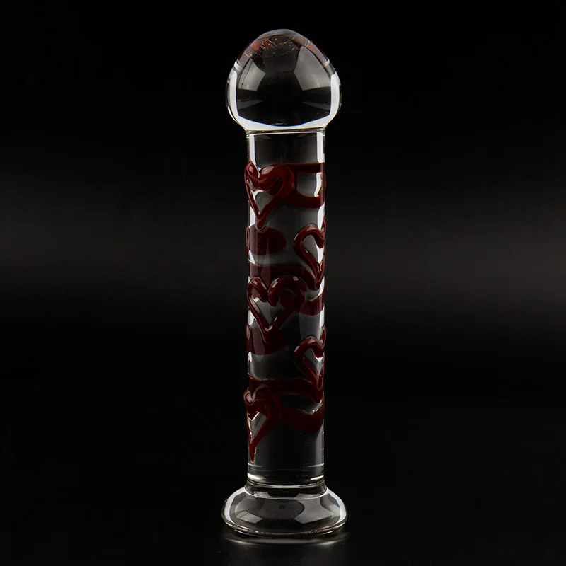 Милое оружие Кристальный стеклянный фаллоимитатор пирекса 7 дюймов красное