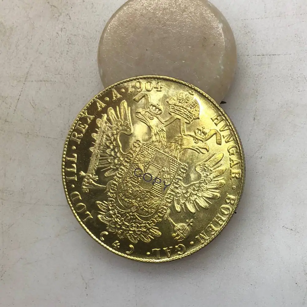 Австрия хабсбург 1904 4 Ducats Франц Джозеф I правый двуглавый Австралийский Венский Орел корона золото монета латунь металла копии монет