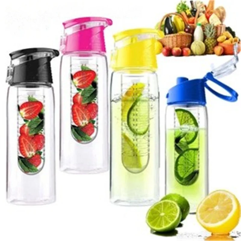 

800ml Cycling Sport Fruit Infuser Water Bottles Lemon Juice Drinking Bottle Travel Eco-Friendly BPA-Free Beverage Container