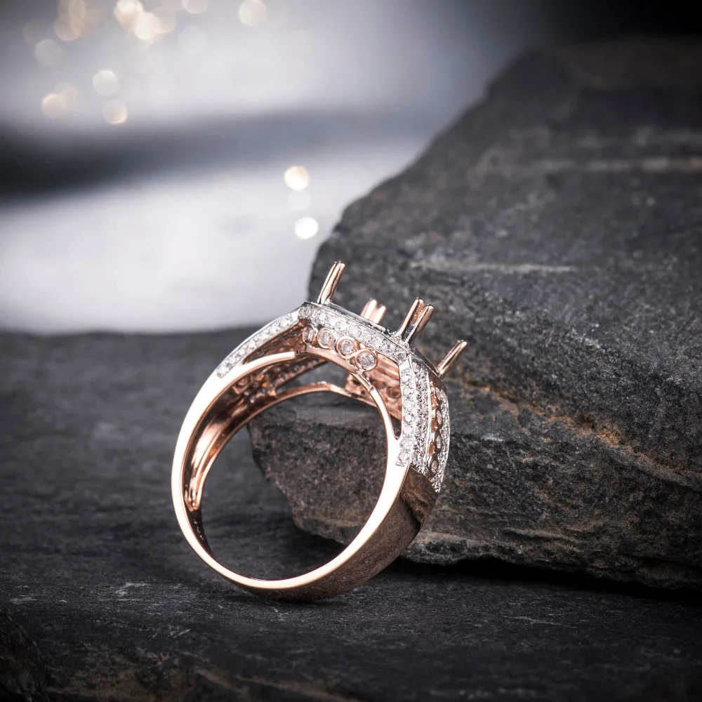 Кольцо LOVERJEWELRY из розового золота 18 карат с инкрустацией натурального бриллианта