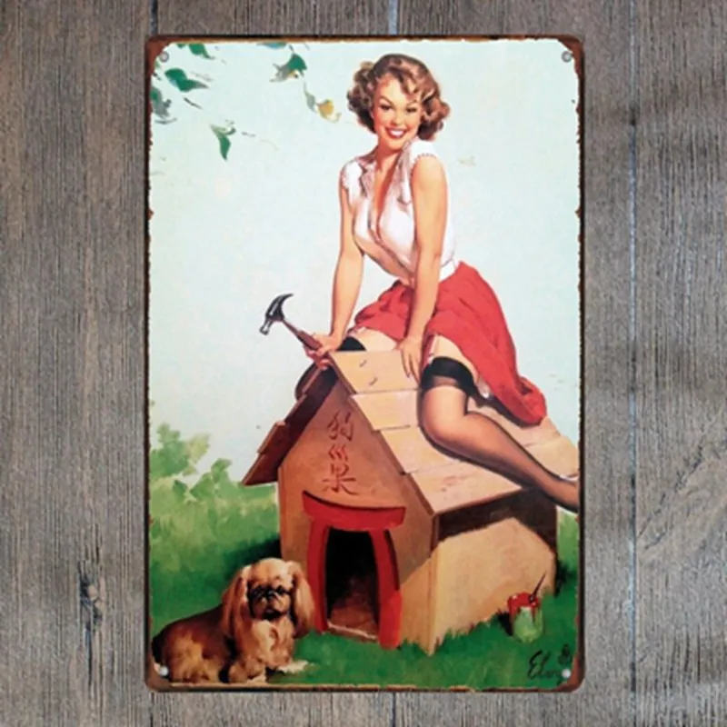 Американский Ретро плакат Pin Up Girl оловянные знаки украшение табличка Металл Винтаж кафе клуб бар настенный декоративный домашний декор 20x30 см - Цвет: 3269