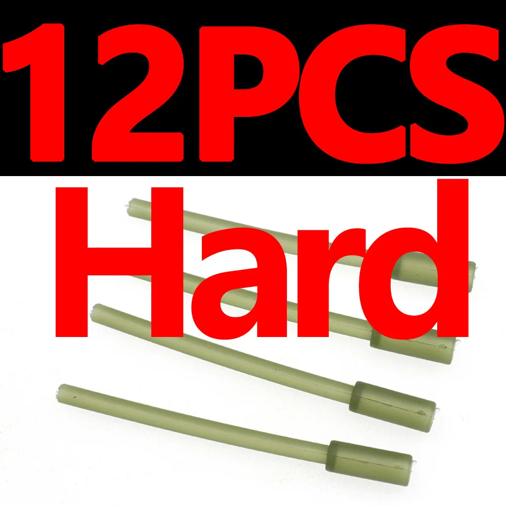 Hard 12PCS JIGEECARP 12 шт. для ловли карпа встроенный свинец Вес вставки конусная трубка мягкий и жесткий свинец встроенный Резиновый рукав терминал рыбы аксессуары - Цвет: Hard 12PCS