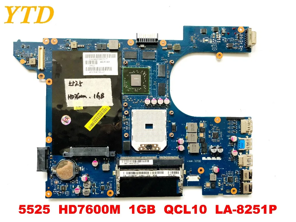 Original for DELL 5525  motherboard 5525  HD7600M  1GB  QCL10  LA-8251P  tested good free shipping