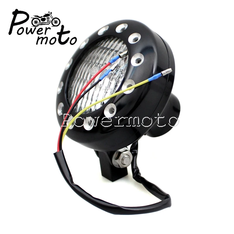 

4.5" Old School Vintage Headlight E-Mark E4 H4 HI/LO Beam Head Lamp for Harley Chopper Cafe Racer XS650 Scrambler