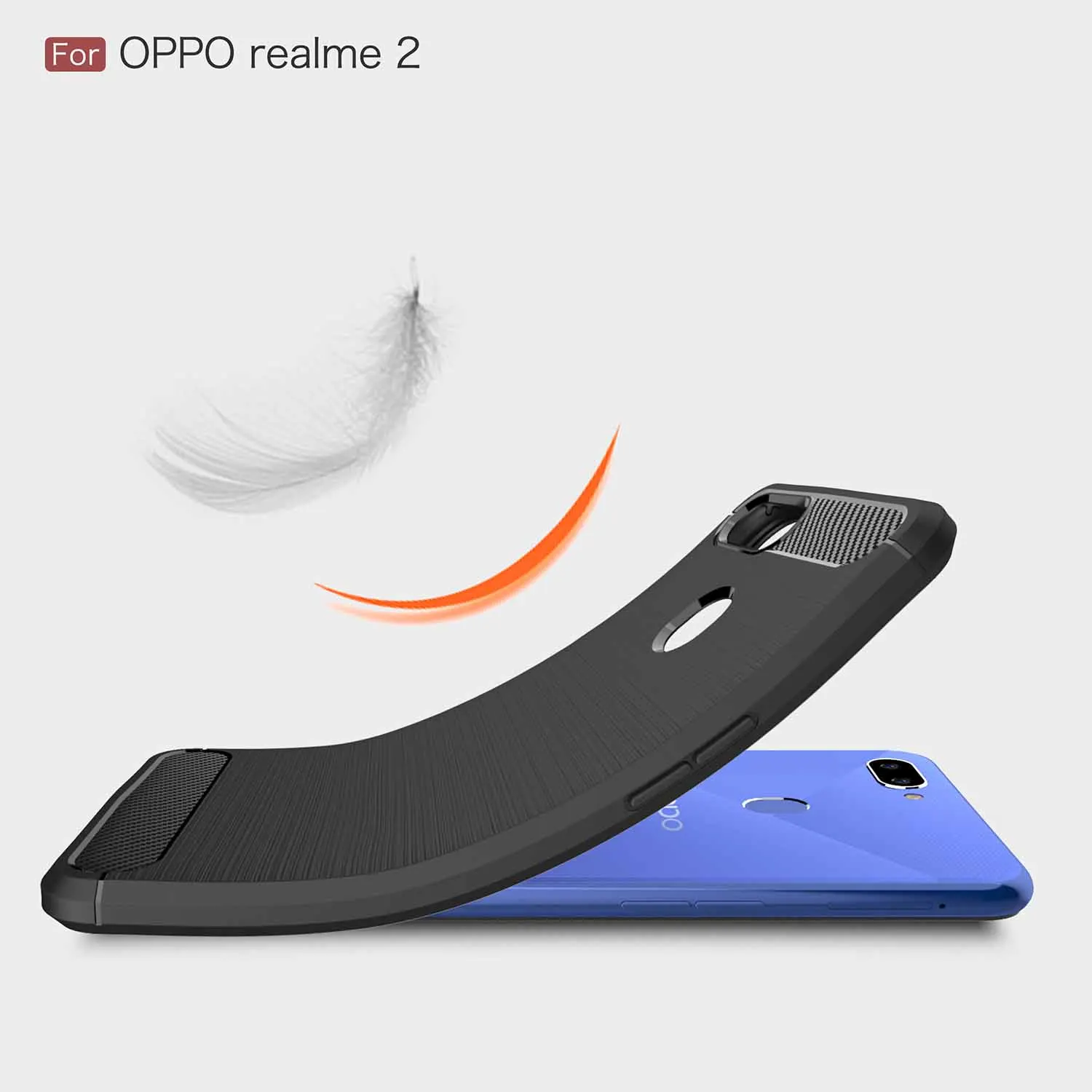 Wolfsay чехол из углеродного волокна для Oppo Realme 2 Чехол 6 &quotрезиновая броня