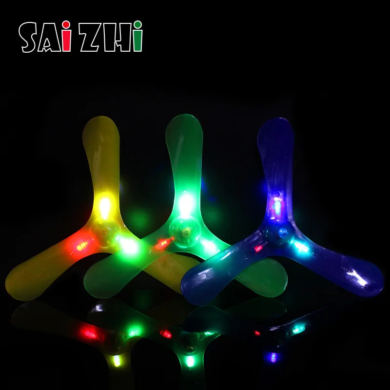 Saizhi 1 шт. Бумеранг светящиеся летающие игрушки открытый парк блюдце забавная игра