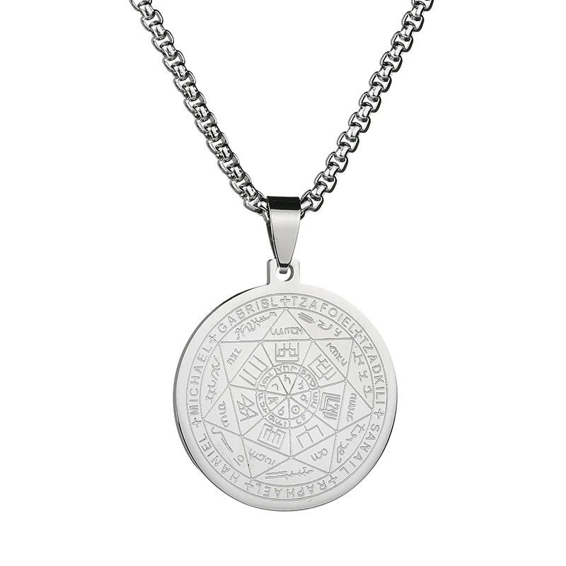 Silver ELSEMODE Seven Archangels подвеска чокер массивное серебряное ожерелье из нержавеющей стали для женщин аксессуары к платью - Окраска металла: Silver