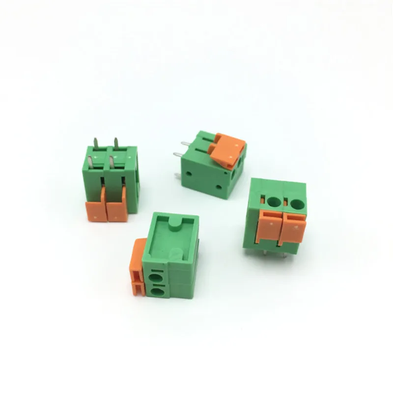 Бесплатная доставка 10 шт. Φ 2/3/4/5/6/7 / 8P шаг 5 08 мм бесвинтовая клемма pcb зеленая