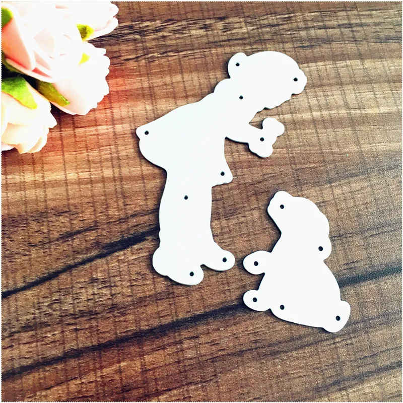 Металлические штампы с изображением девушки и собаки для скрапбукинга тиснения