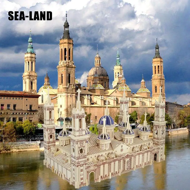 Детская игрушка 3d деревянная головоломка детская и взрослая модель Pilar Basilica знаменитая Строительная серия лучший подарок для детей