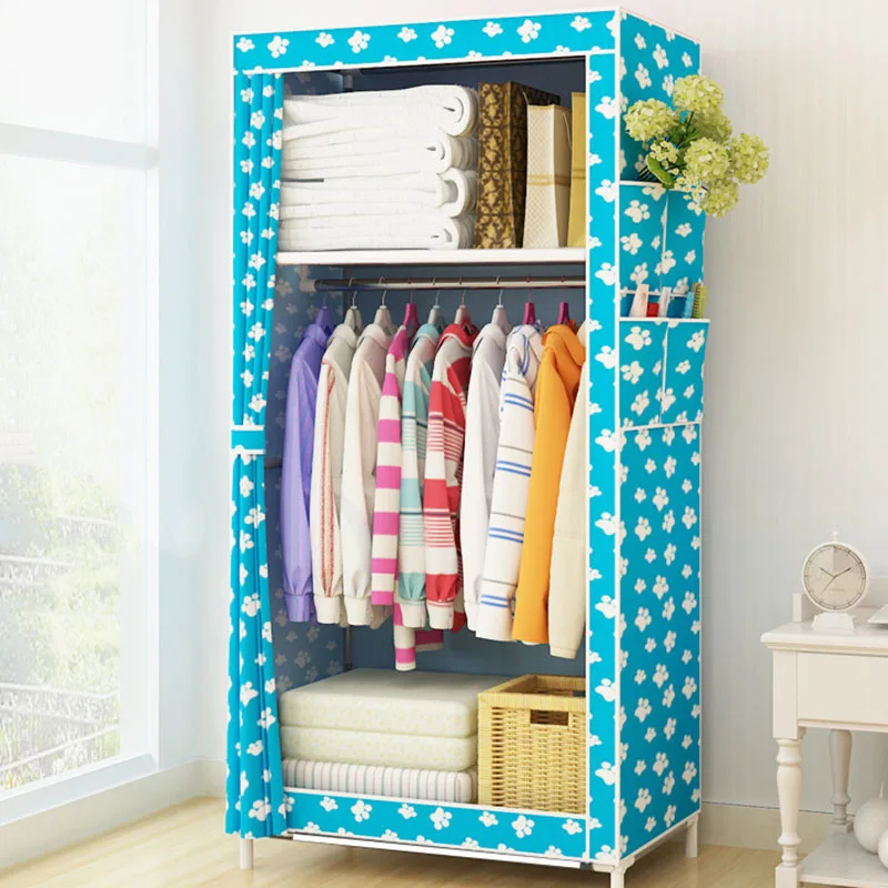 

Minimalist Cloth Wardrobe Student Dormitory Single Small Fabric Wardrobe Folding Clothing Storage Cabinet Home Furniture Closet