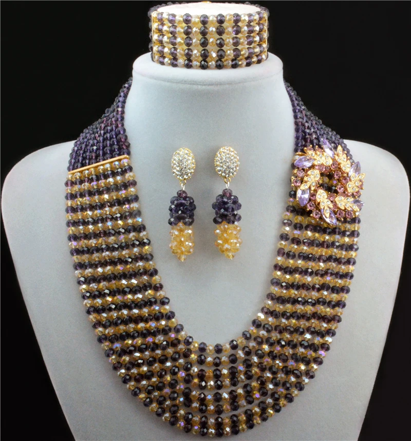 Комплект ювелирных изделий из африканских бусин в нигерийском стиле черный