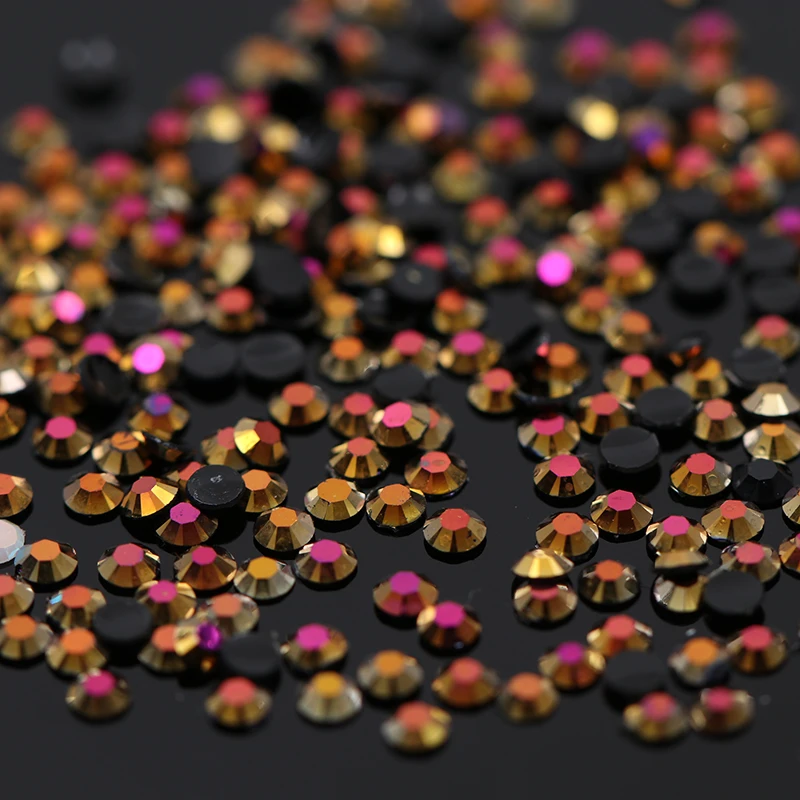 2 мм плоское дно Стразы для ногтей кристалл круглый AB Цвет блестящий красочный