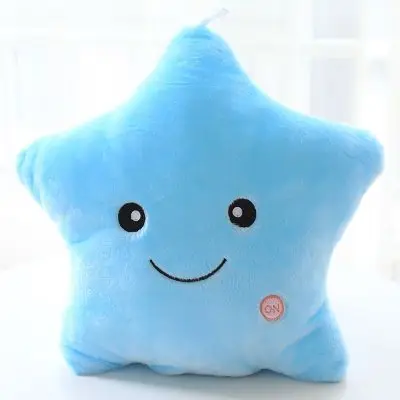 blue 1 шт. 38 см плюшевая подушка светящаяся Подушка Светодиодная лампа Подушка Горячая красочная блестящая Звезда детские игрушки подарки на Рождество и день рождения подарок - Цвет: blue