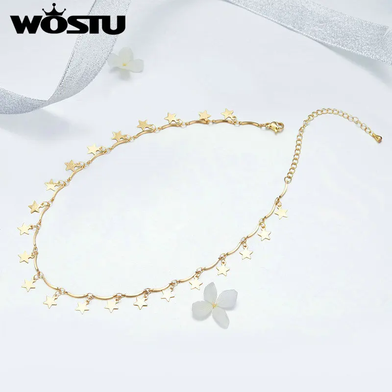 Женское колье с подвеской в виде звезды на удачу золотистого цвета | Украшения и