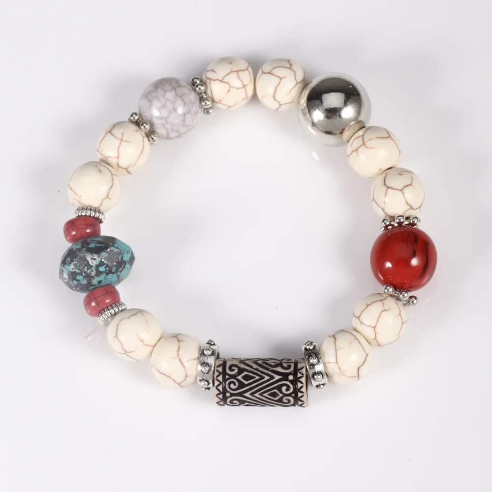 Женские браслеты в стиле бохо 3-4 шт./компл. с бусинами и разноцветными