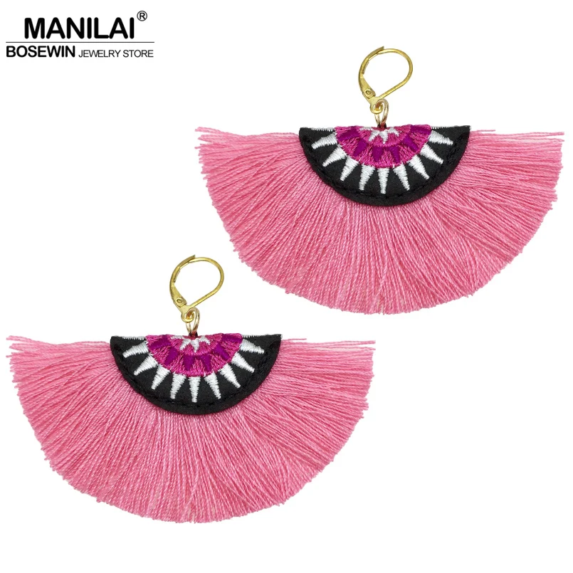 Женские богемные серьги с бахромой MANILAI длинные висячие ручной работы из хлопка