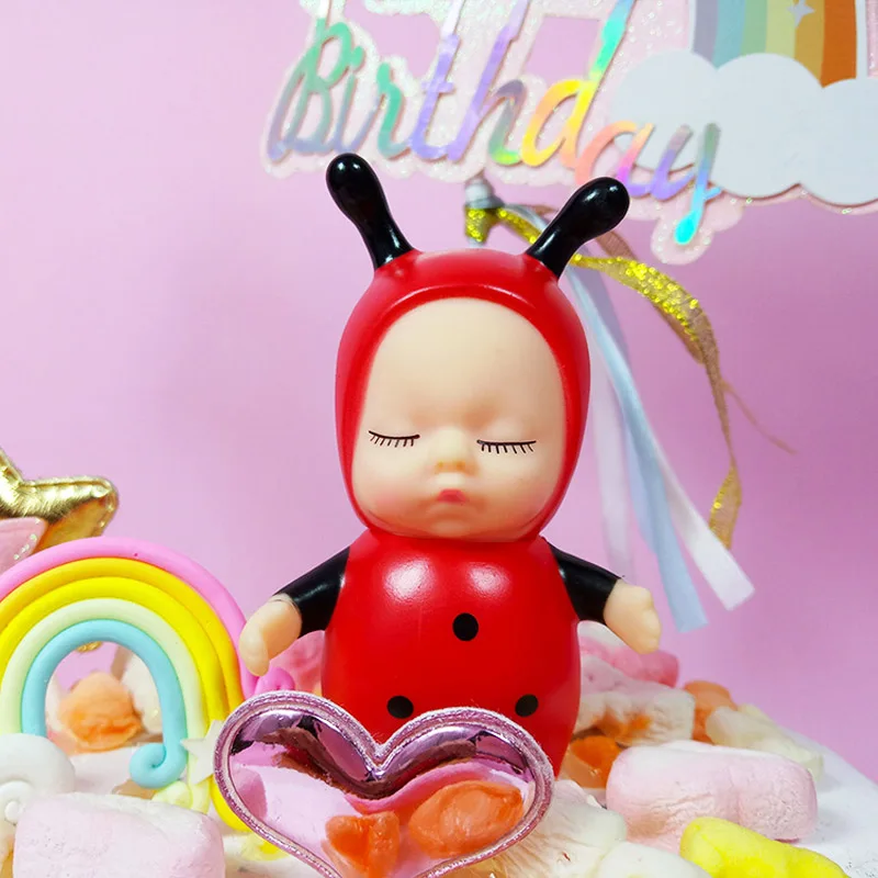 Фиолетовый Детские куклы спящий Bjd bebe Кукла реборн брелок игрушка для детей девочки Рождественский подарок из ПВХ дети Новорожденные игрушки суставы могут перемещаться 7 см - Цвет: Фиолетовый