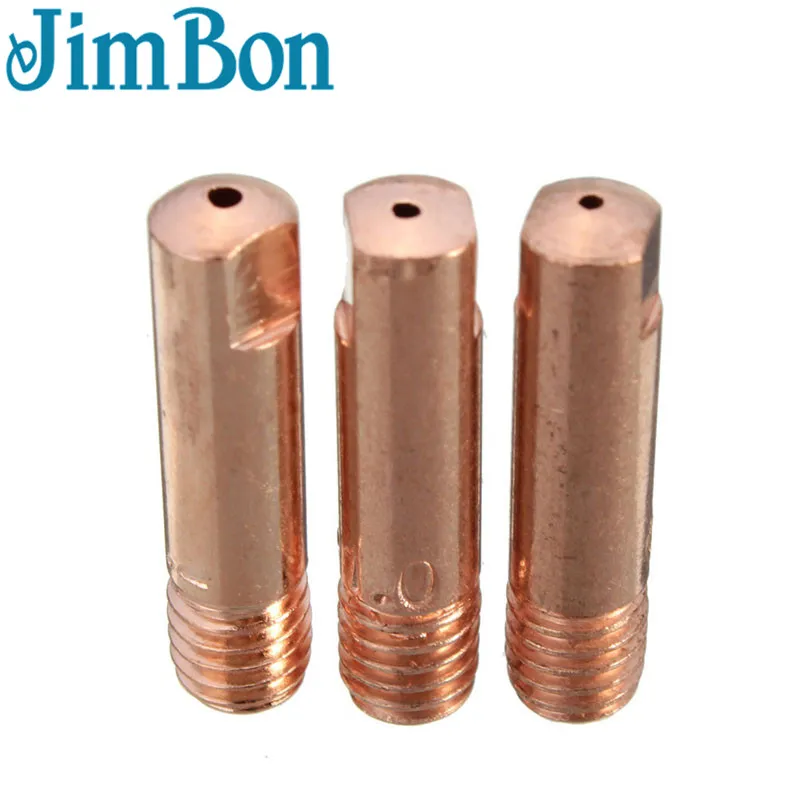 JimBon 10 шт. MB-15AK M6* 25 мм типа для сварки MIG/MAG сварочный фонарь Контактный наконечник газовой форсунке, 0,8/1,0/1,2 мм