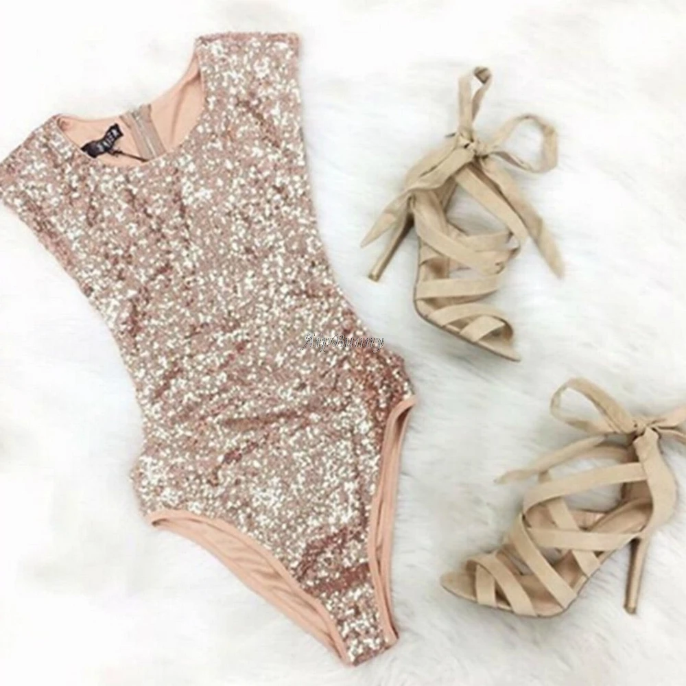 Сексуальный купальник 2018 для женщин с блестками Maillot de Bain монокини розовый костюм