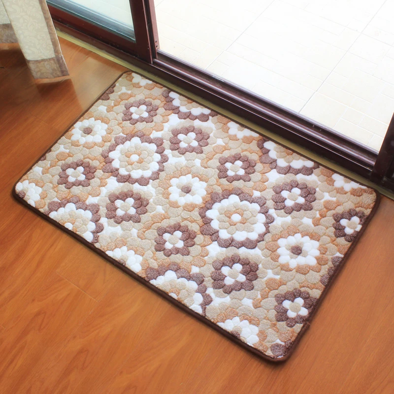 Коврик для ванной с цветочным рисунком нескользящий коврик мягкий напольный