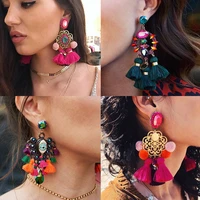 41 styles trendy long tassel chain drop earrings large boho crystal earrings for women elegant jewelry 2022 trend new wholesale