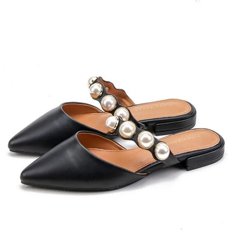 Diweini женская обувь Slingback летние сандалии для женщин Повседневное обувь Острый носок элегантный на низком каблуке вечерние свадебные D8 - Цвет: Black